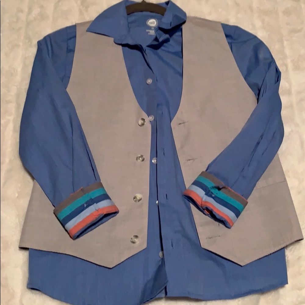 Wonder Nation Dress Button Down and Vest